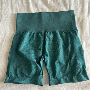 Winter green workout shorts